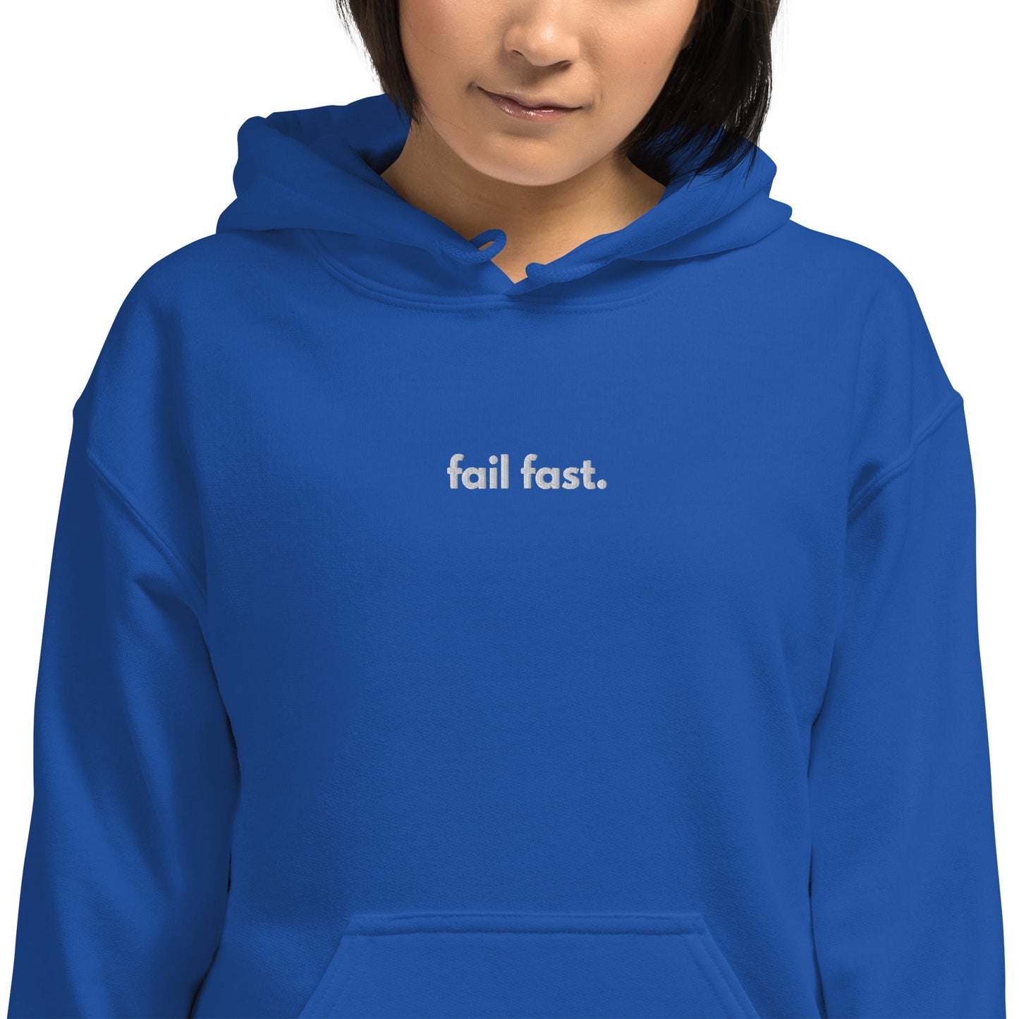 "Fail Fast" Embroidered Unisex dark Hoodie The Developer Shop