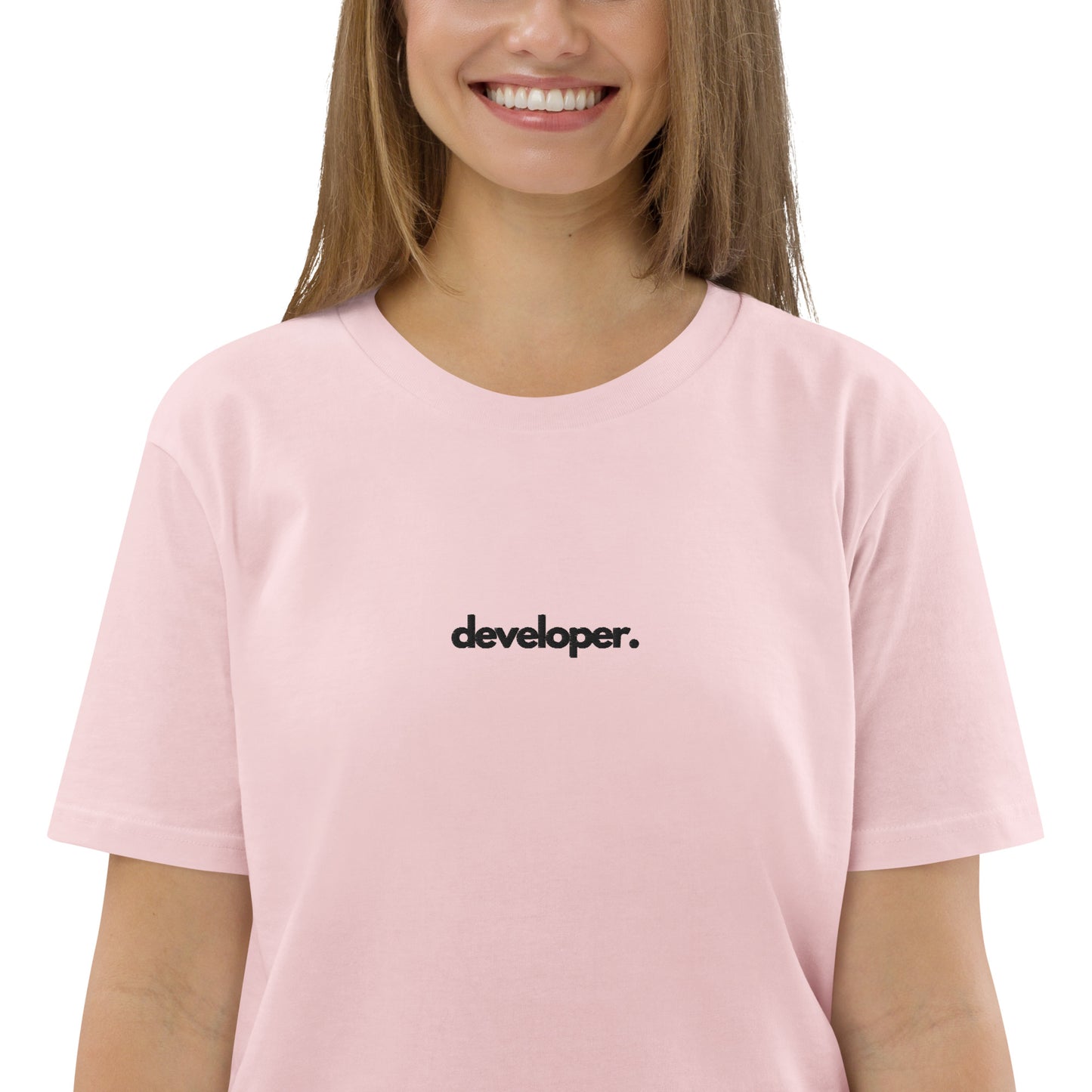 "DEVELOPER" Unisex organic cotton light t-shirt (embroidered) The Developer Shop