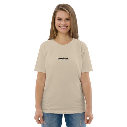 "DEVELOPER" Unisex organic cotton light t-shirt (embroidered) The Developer Shop