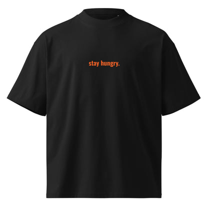 "stay hungry" Oversized Tee (Orange) The Developer Shop