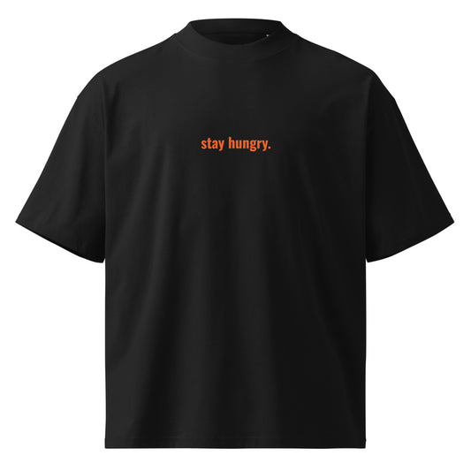 "stay hungry" Oversized Tee (Orange) The Developer Shop