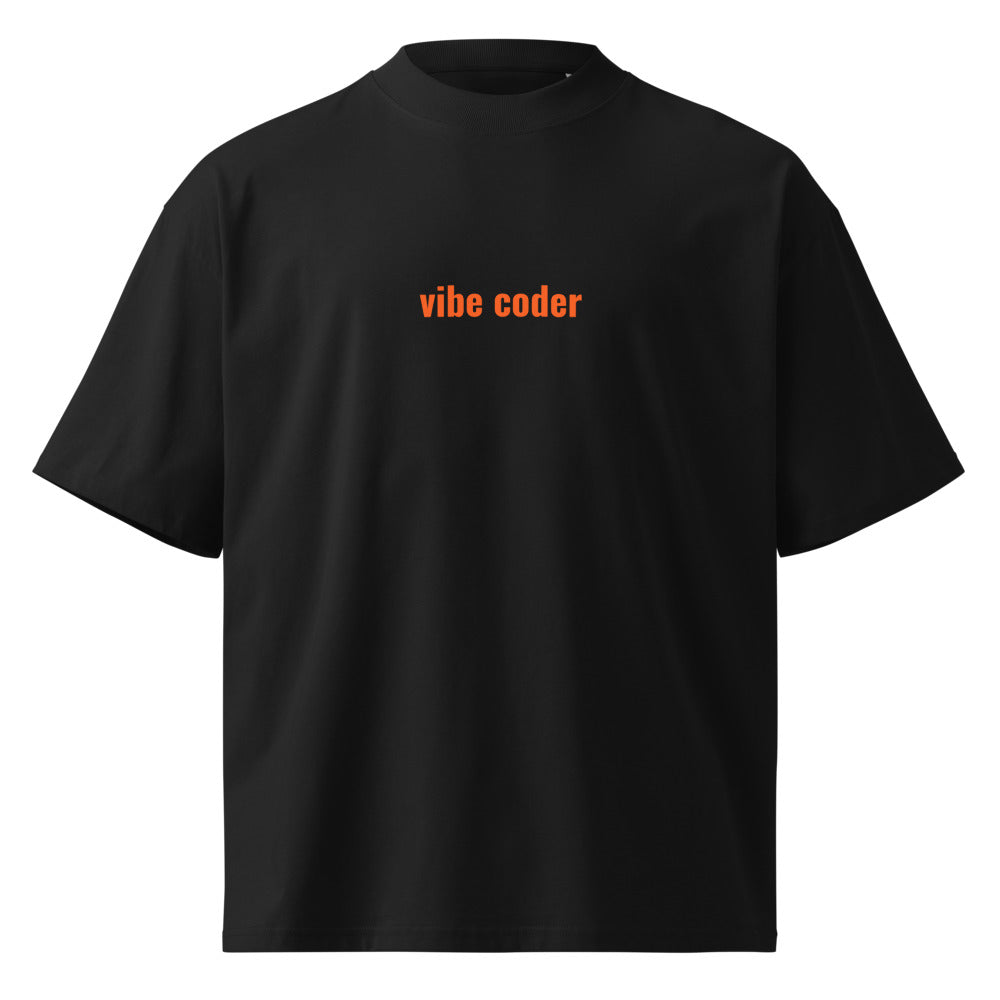 "vibe coder" Oversized Tee (Orange) The Developer Shop