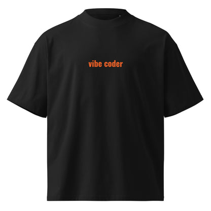"vibe coder" Oversized Tee (Orange) The Developer Shop