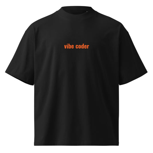 "vibe coder" Oversized Tee (Orange) The Developer Shop