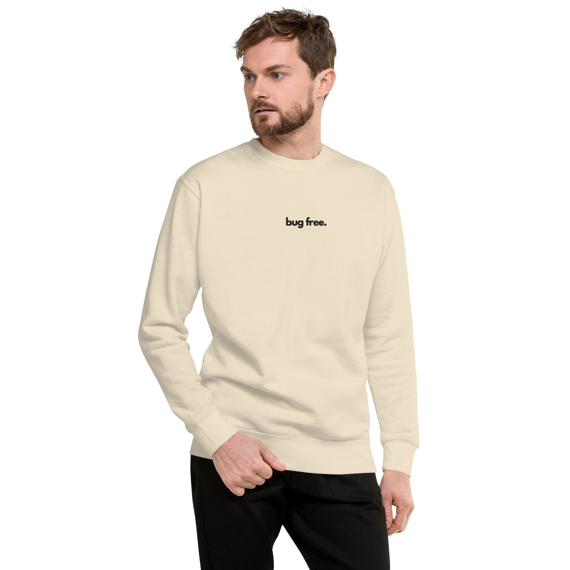 "BUG FREE" Embroidered light Unisex Premium Sweatshirt The Developer Shop