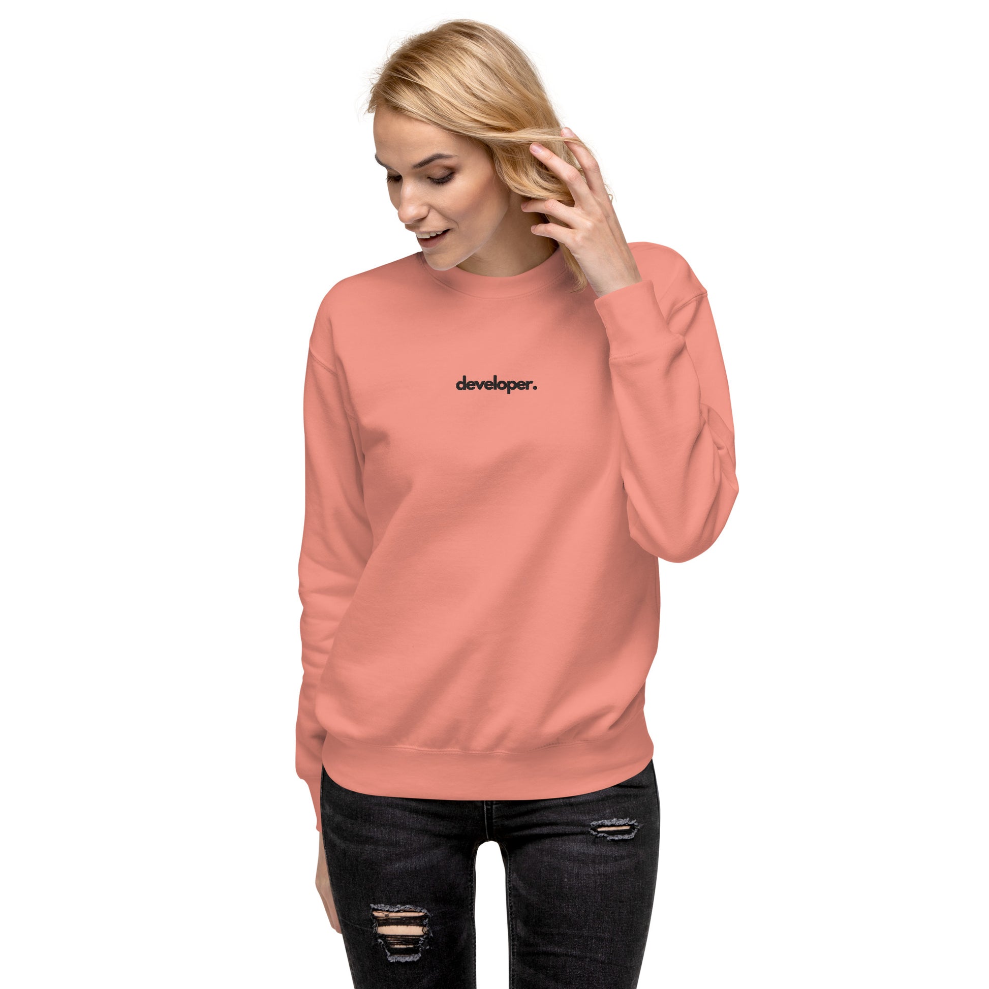 "DEVELOPER" Embroidered Unisex light Premium Sweatshirt The Developer Shop