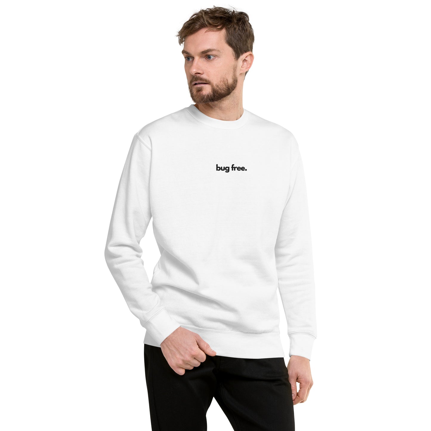 "BUG FREE" Embroidered light Unisex Premium Sweatshirt The Developer Shop