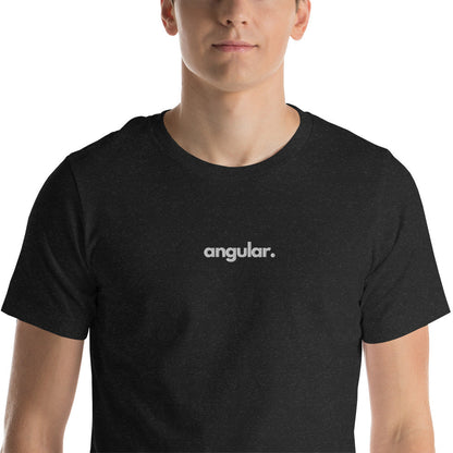 "Angular" Embroidered Unisex organic cotton dark t-shirt The Developer Shop