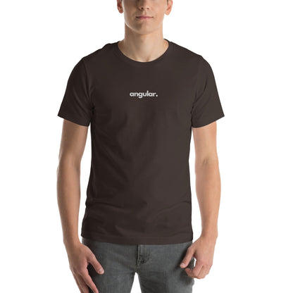 "Angular" Embroidered Unisex organic cotton dark t-shirt The Developer Shop