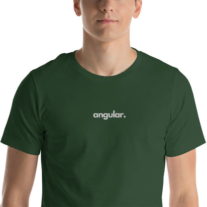 "Angular" Embroidered Unisex organic cotton dark t-shirt The Developer Shop
