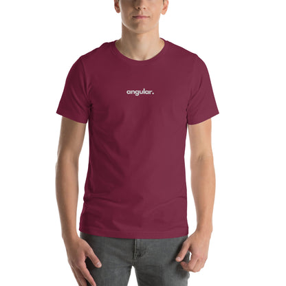 "Angular" Embroidered Unisex organic cotton dark t-shirt The Developer Shop