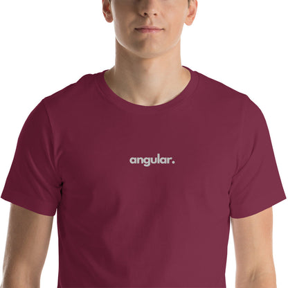 "Angular" Embroidered Unisex organic cotton dark t-shirt The Developer Shop