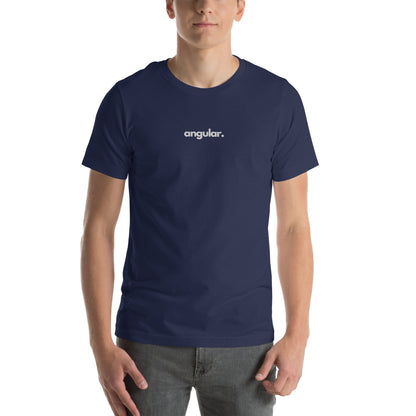 "Angular" Embroidered Unisex organic cotton dark t-shirt The Developer Shop
