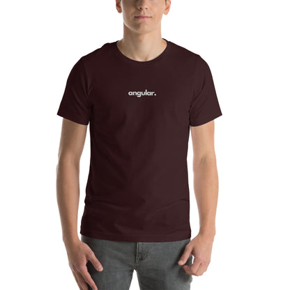"Angular" Embroidered Unisex organic cotton dark t-shirt The Developer Shop