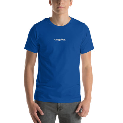 "Angular" Embroidered Unisex organic cotton dark t-shirt The Developer Shop