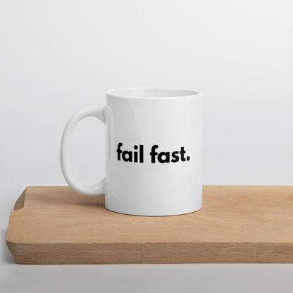 "FAIL FAST" White glossy mug The Developer Shop
