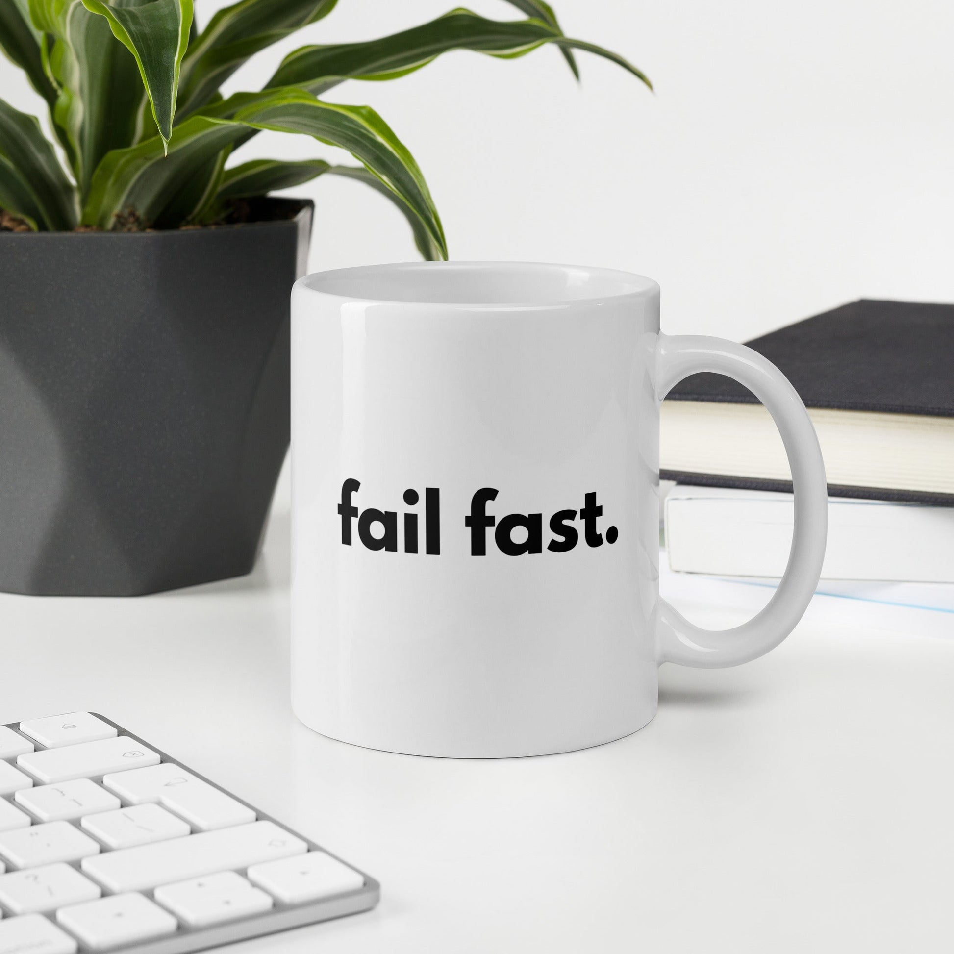 "FAIL FAST" White glossy mug The Developer Shop