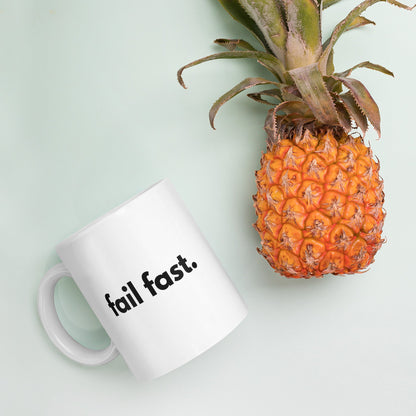 "FAIL FAST" White glossy mug The Developer Shop