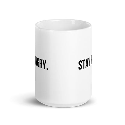 "STAY HUNGRY" White glossy mug The Developer Shop