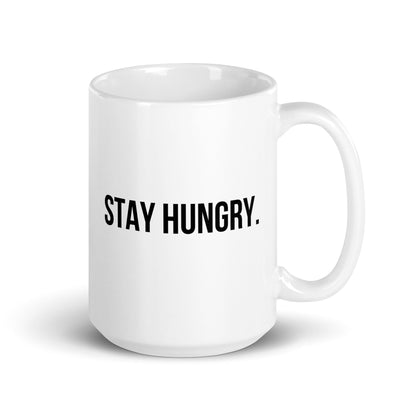 "STAY HUNGRY" White glossy mug The Developer Shop