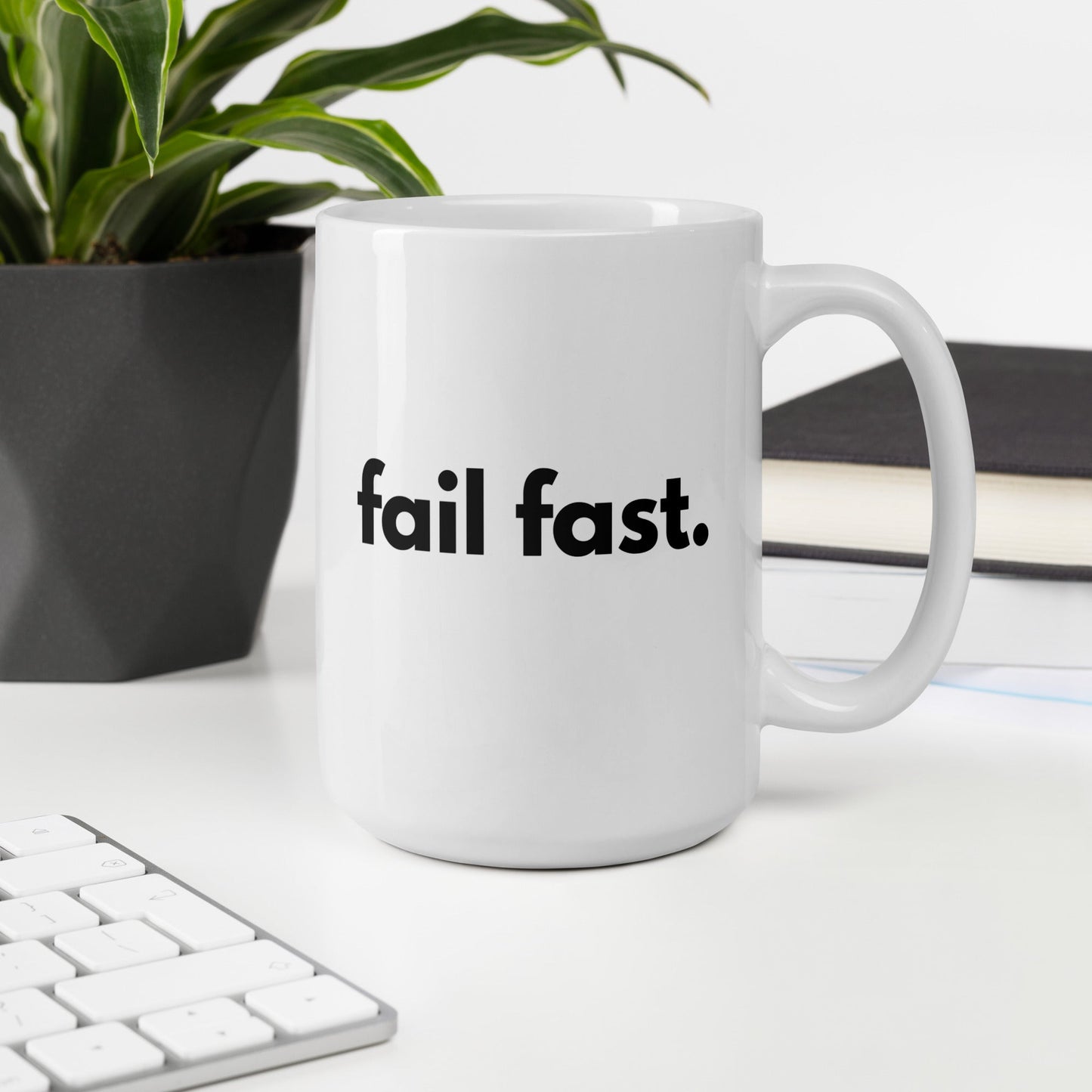 "FAIL FAST" White glossy mug The Developer Shop