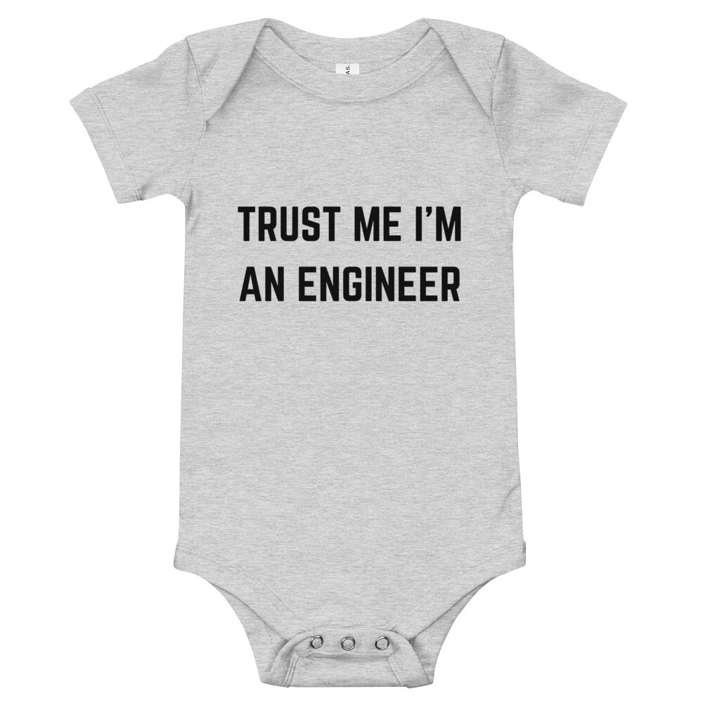 "TRUST ME I'M AN ENGINEER" Baby short sleeve one piece The Developer Shop