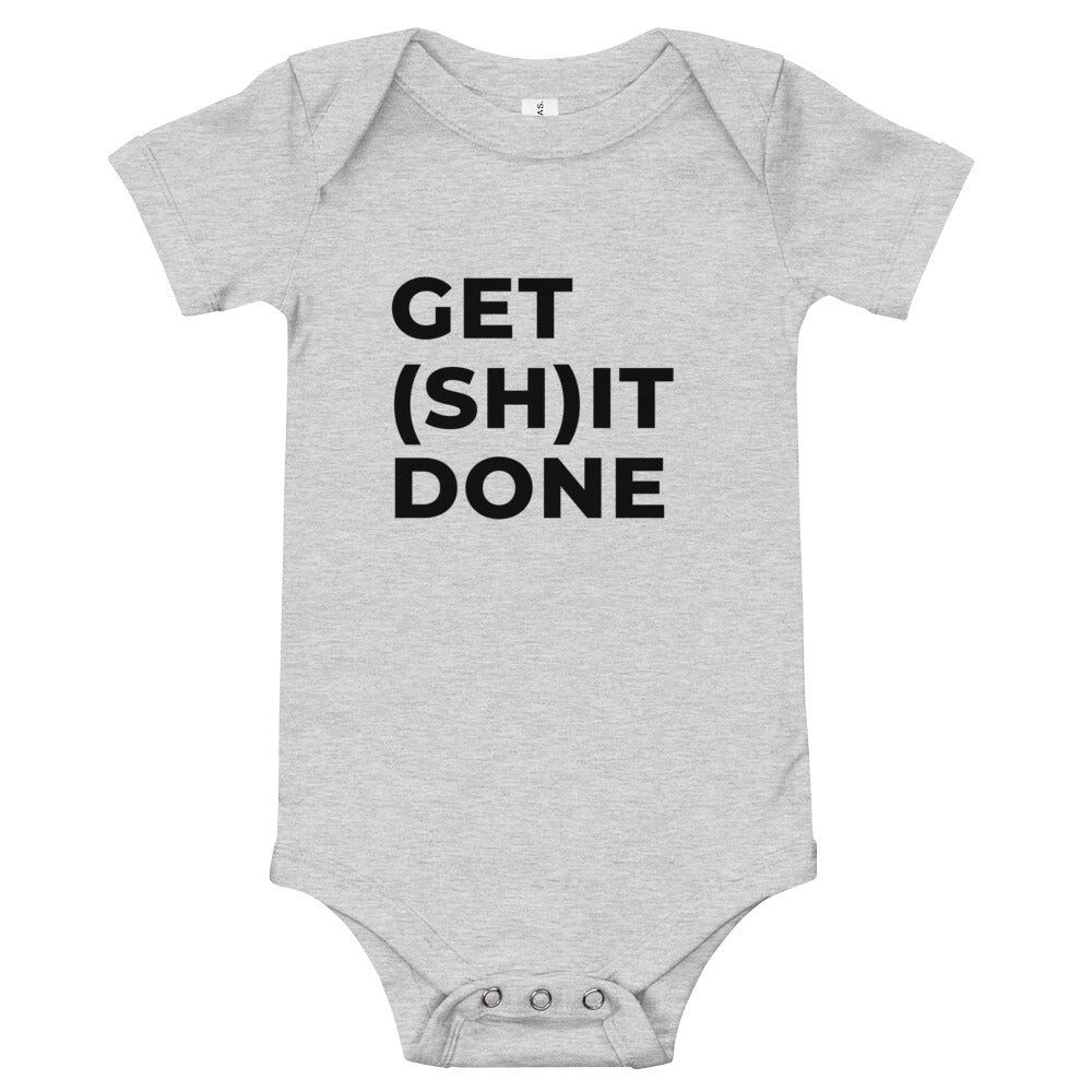 "GET (SH)IT DONE" Baby short sleeve one piece The Developer Shop