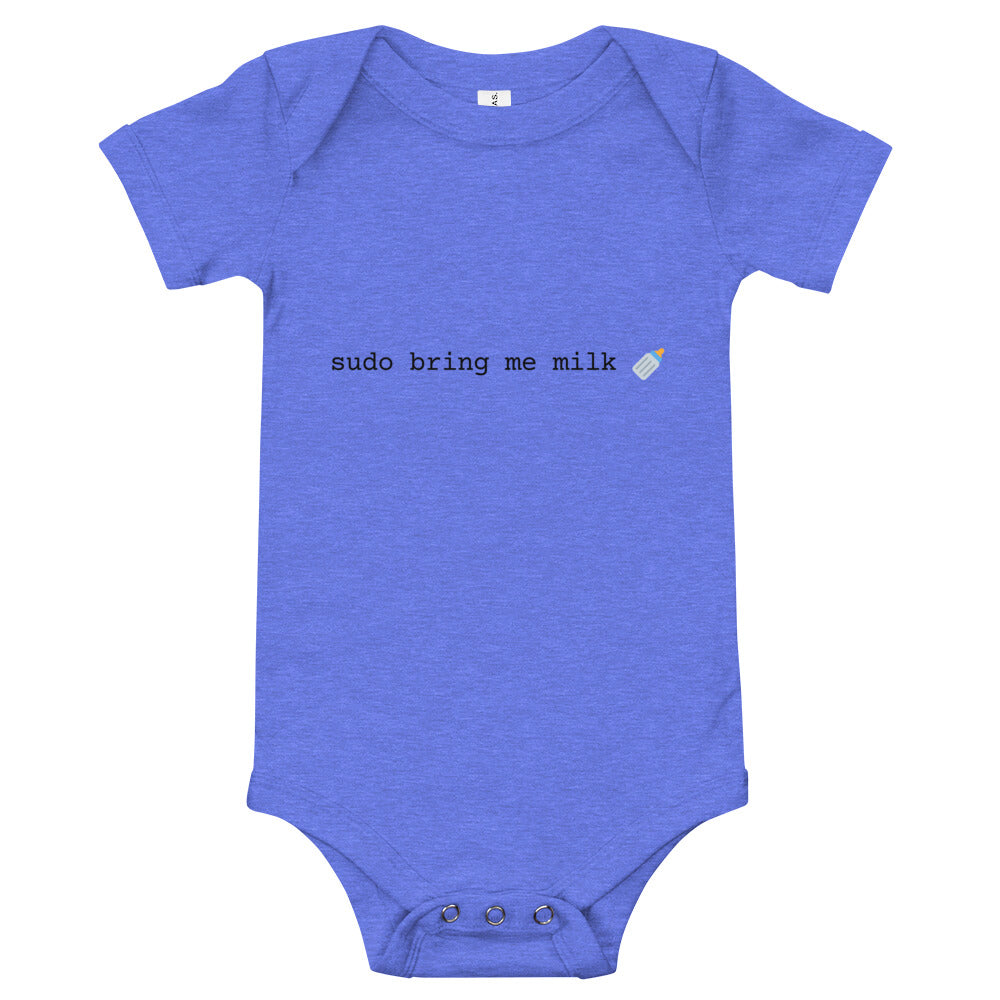 "SUDO BRING ME MILK" Baby short sleeve one piece The Developer Shop