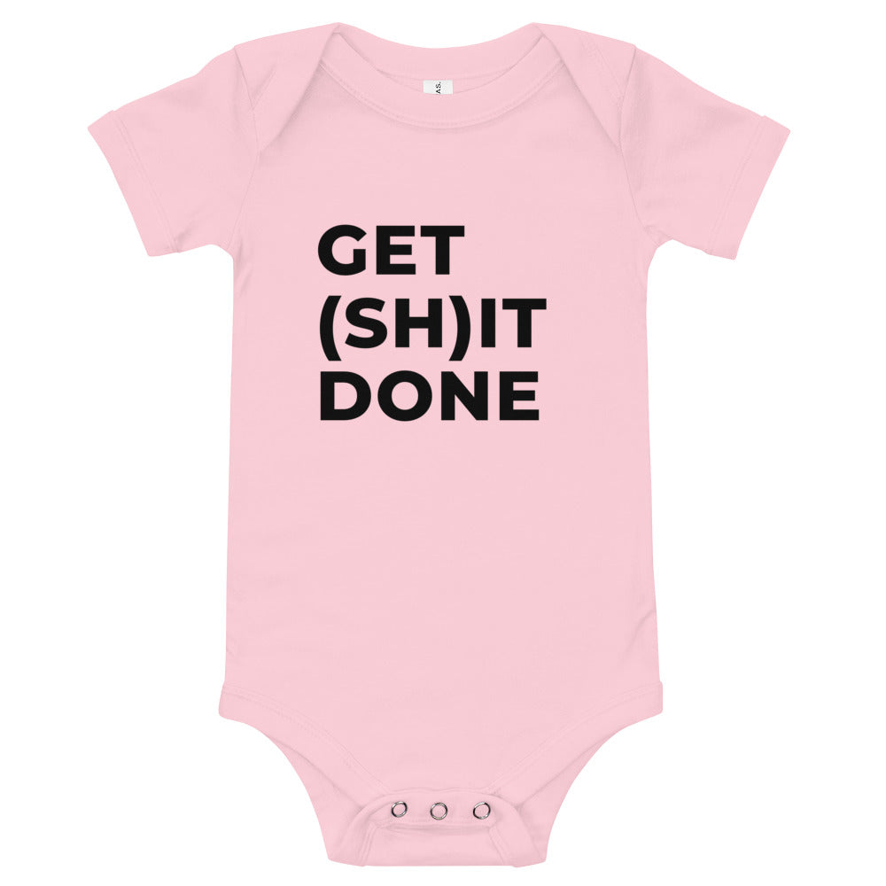 "GET (SH)IT DONE" Baby short sleeve one piece The Developer Shop