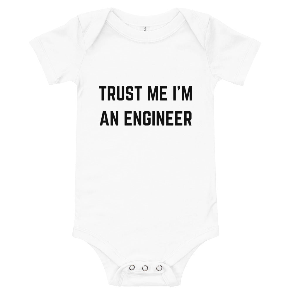 "TRUST ME I'M AN ENGINEER" Baby short sleeve one piece The Developer Shop