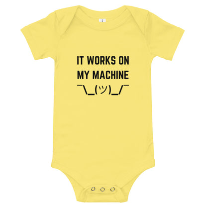 "IT WORKS ON MY MACHINE" Baby Short Sleeve One Piece The Developer Shop