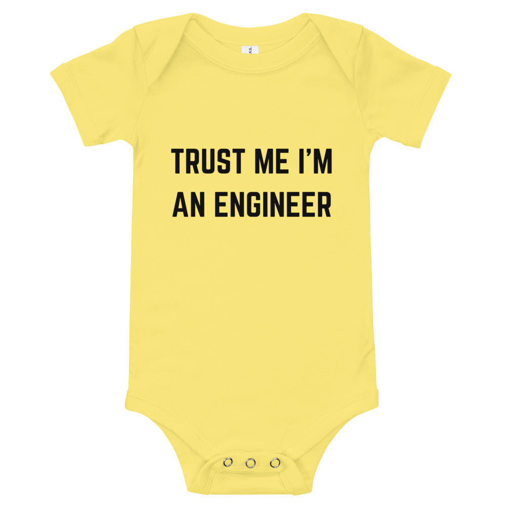 "TRUST ME I'M AN ENGINEER" Baby short sleeve one piece The Developer Shop