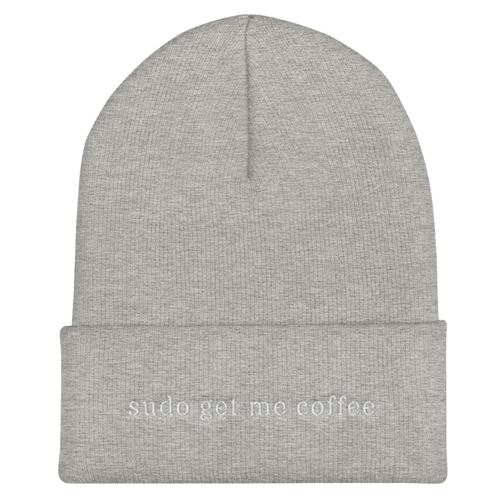 "SUDO GET ME COFFEE" Cuffed Beanie The Developer Shop