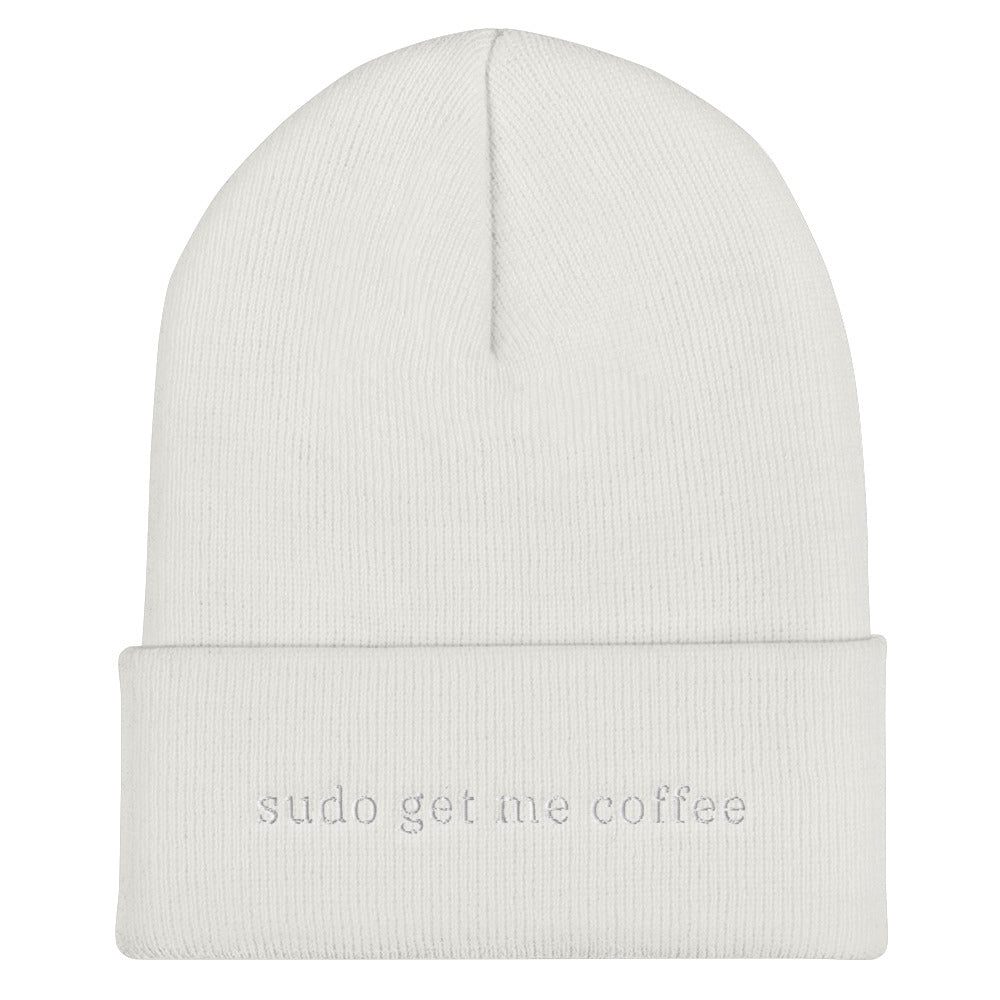 "SUDO GET ME COFFEE" Cuffed Beanie The Developer Shop