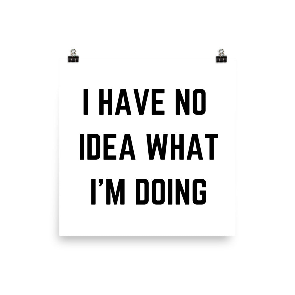 "I HAVE NO IDEA WHAT I'M DOING" Poster The Developer Shop