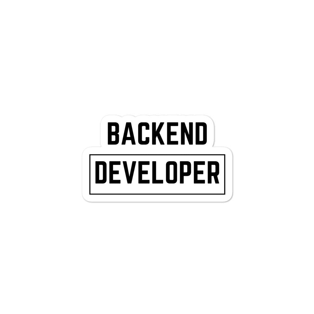 "BACKEND DEVELOPER" Bubble-free stickers The Developer Shop