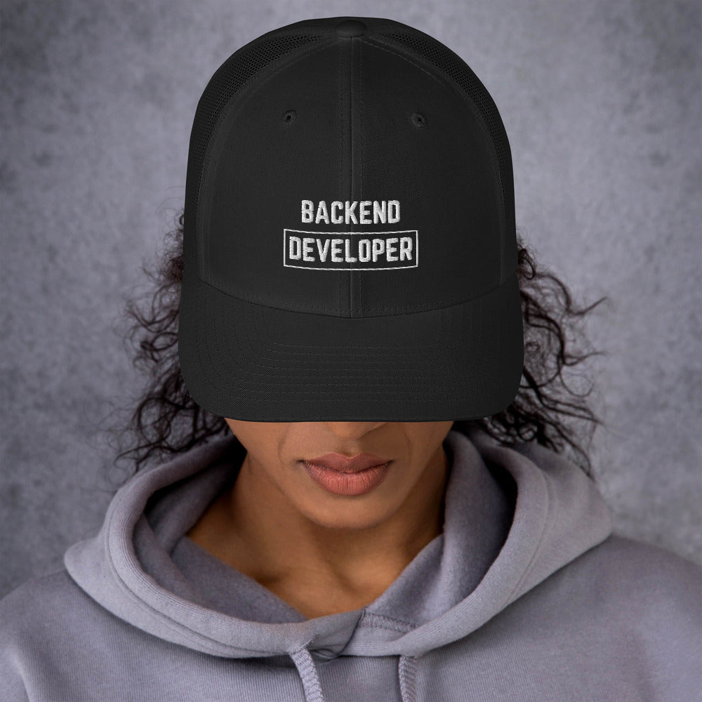 "BACKEND DEVELOPER" Trucker Cap The Developer Shop