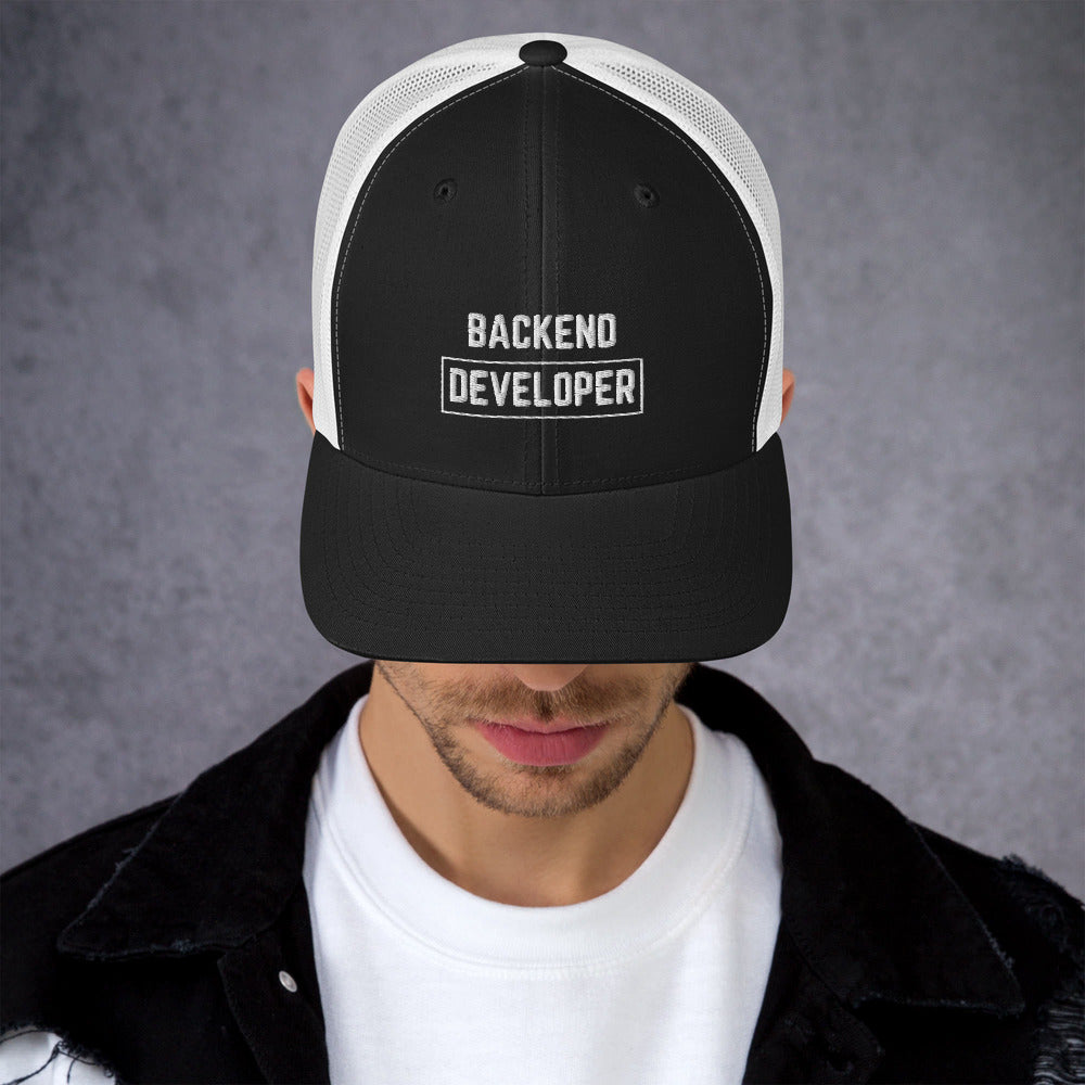 "BACKEND DEVELOPER" Trucker Cap The Developer Shop