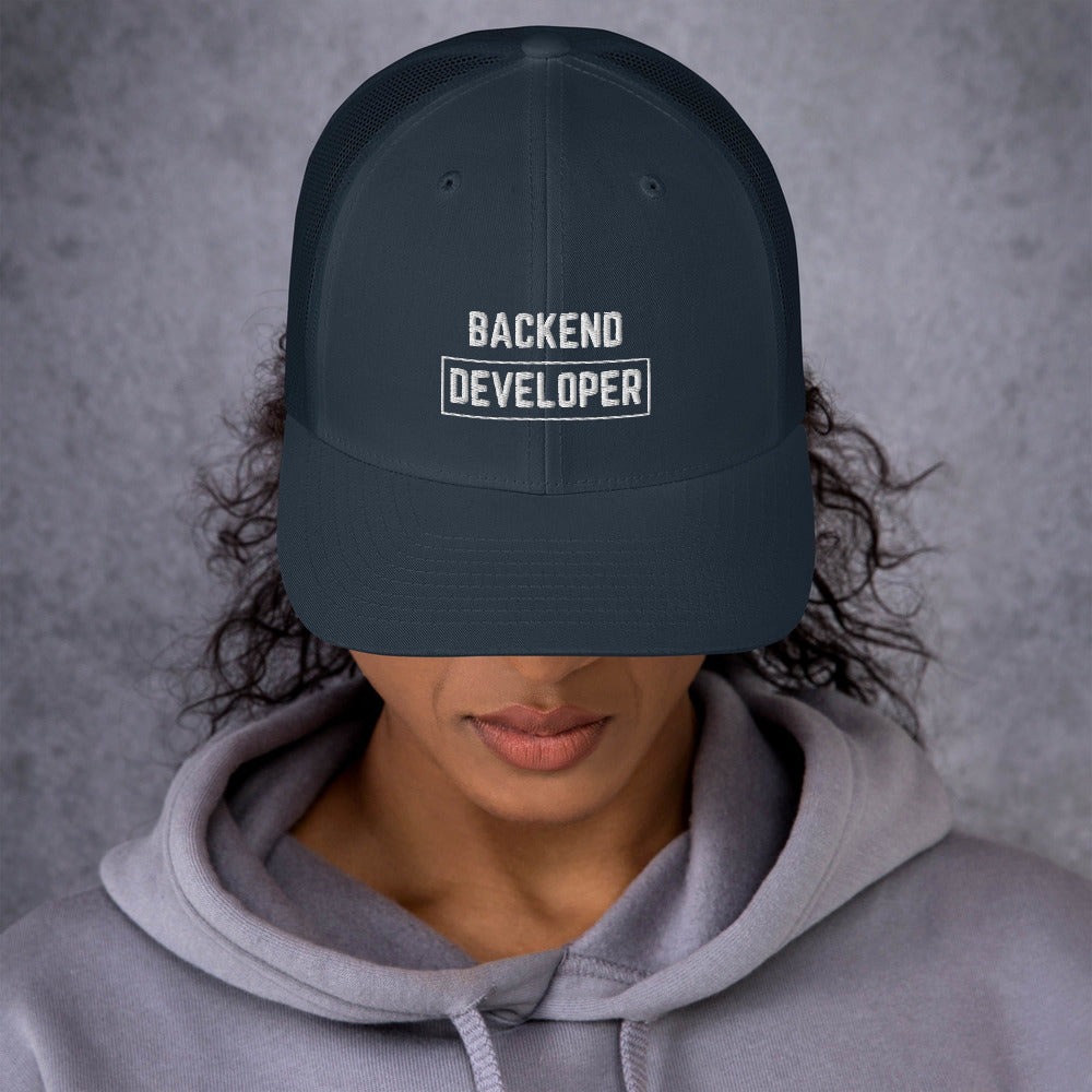 "BACKEND DEVELOPER" Trucker Cap The Developer Shop