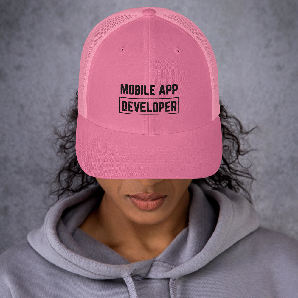 "MOBILE APP DEVELOPER" Light Trucker Cap The Developer Shop