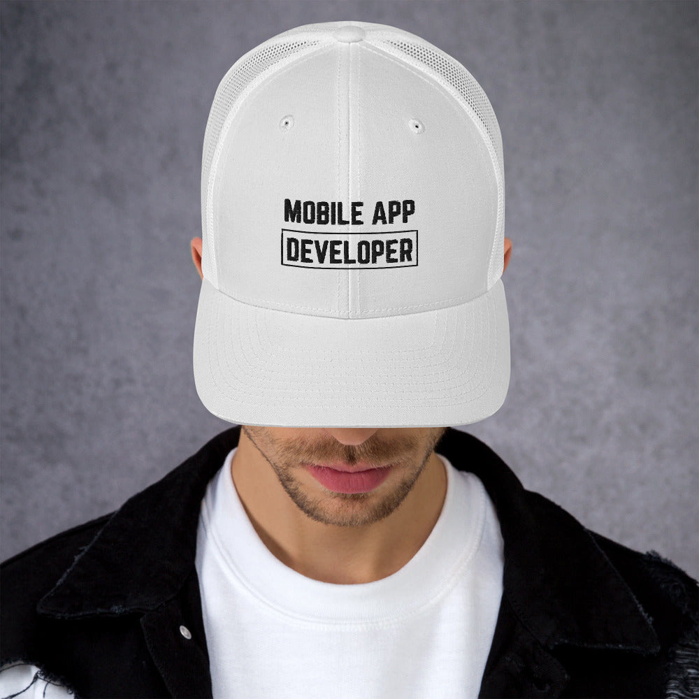 "MOBILE APP DEVELOPER" Light Trucker Cap The Developer Shop