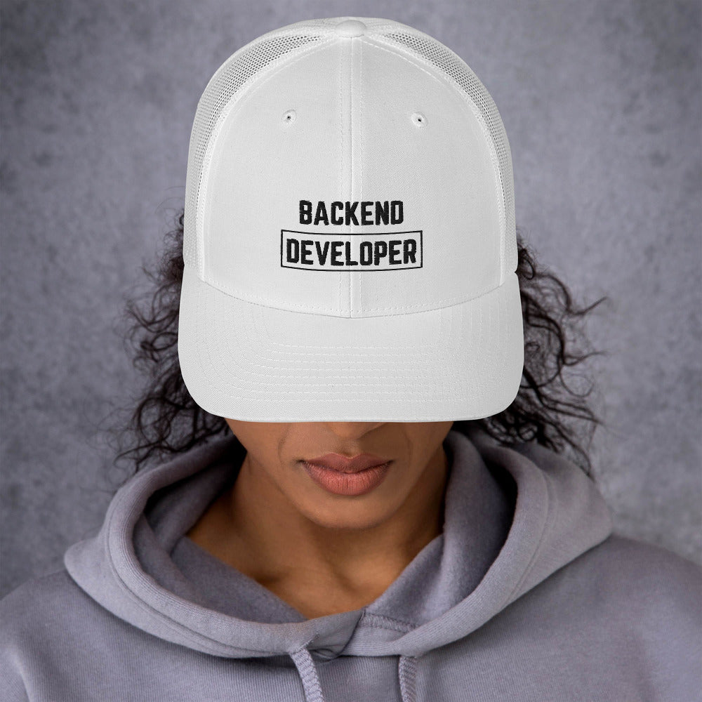 "BACKEND DEVELOPER" Trucker Cap The Developer Shop