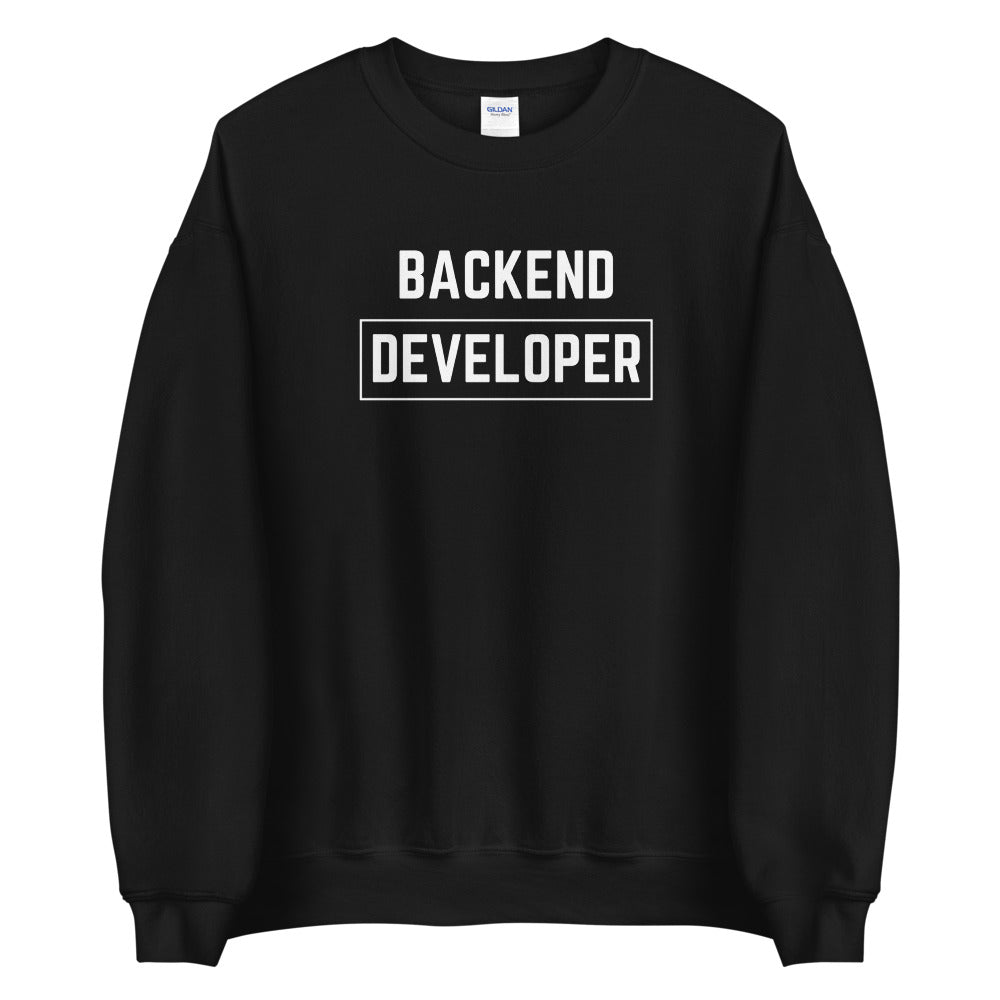 "BACKEND DEVELOPER" Dark Sweatshirt — The Developer Shop
