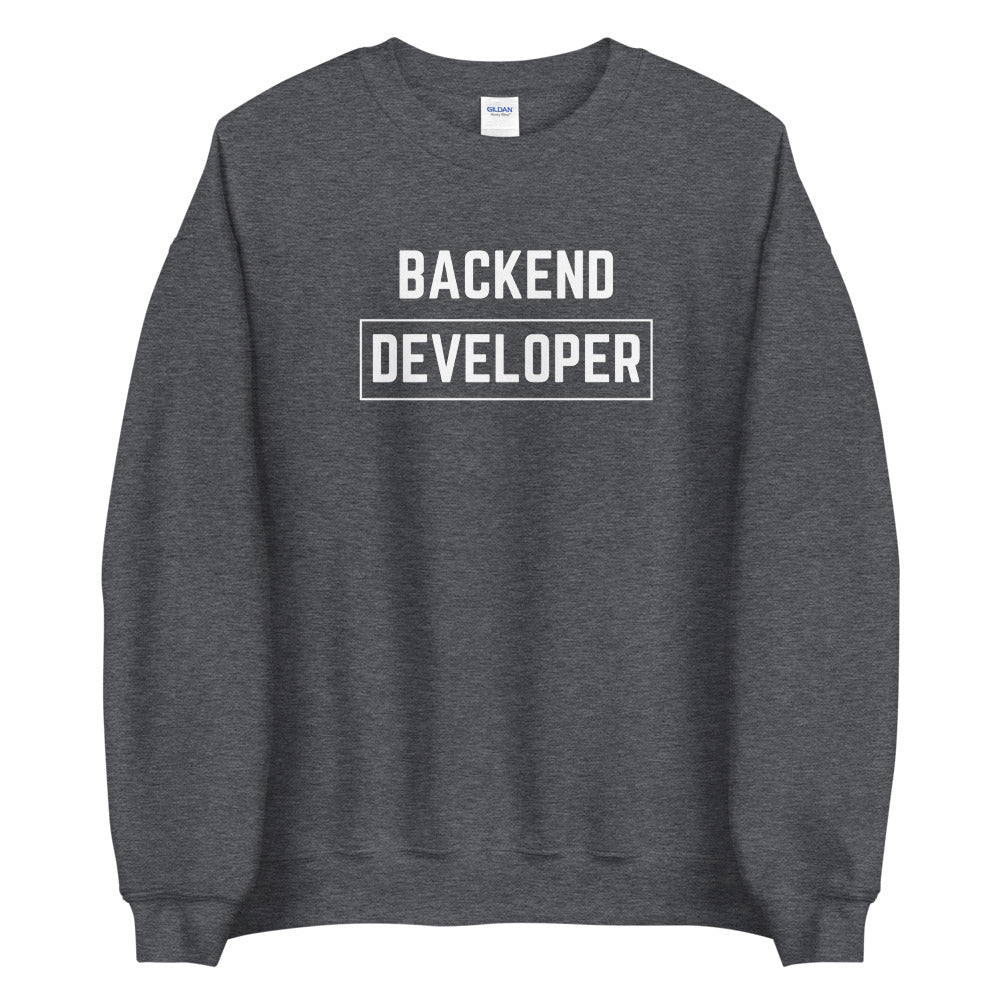 "BACKEND DEVELOPER" Dark Sweatshirt The Developer Shop