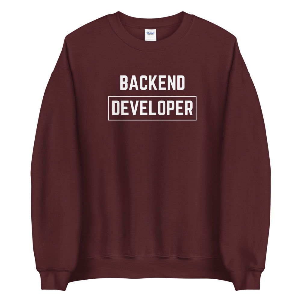 "BACKEND DEVELOPER" Dark Sweatshirt The Developer Shop