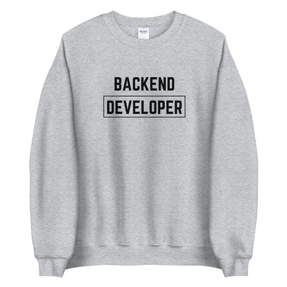 "BACKEND DEVELOPER" Light Sweatshirt The Developer Shop