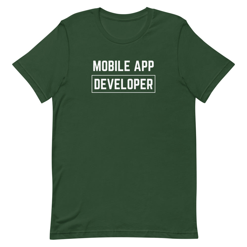 "MOBILE APP DEVELOPER" Dark T-Shirt The Developer Shop