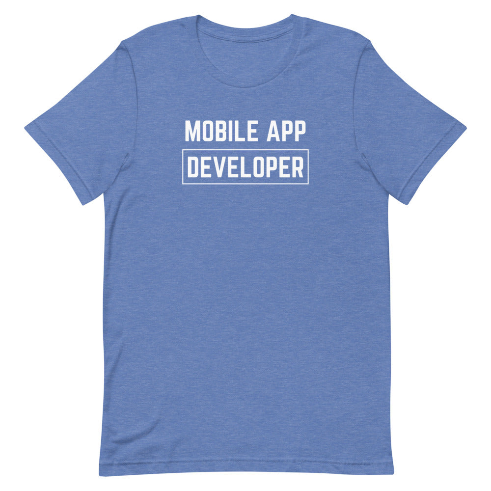 "MOBILE APP DEVELOPER" Dark T-Shirt The Developer Shop