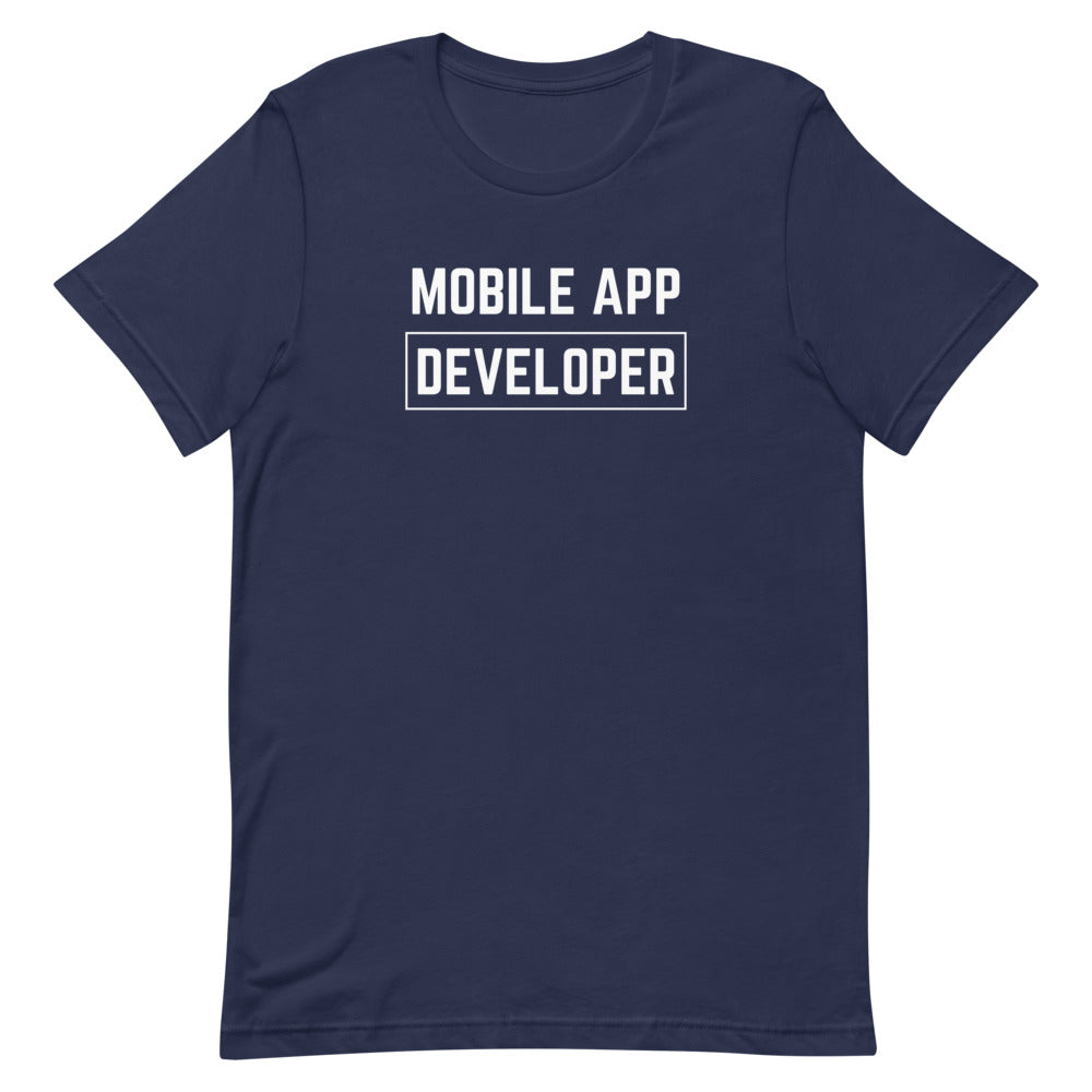 "MOBILE APP DEVELOPER" Dark T-Shirt The Developer Shop