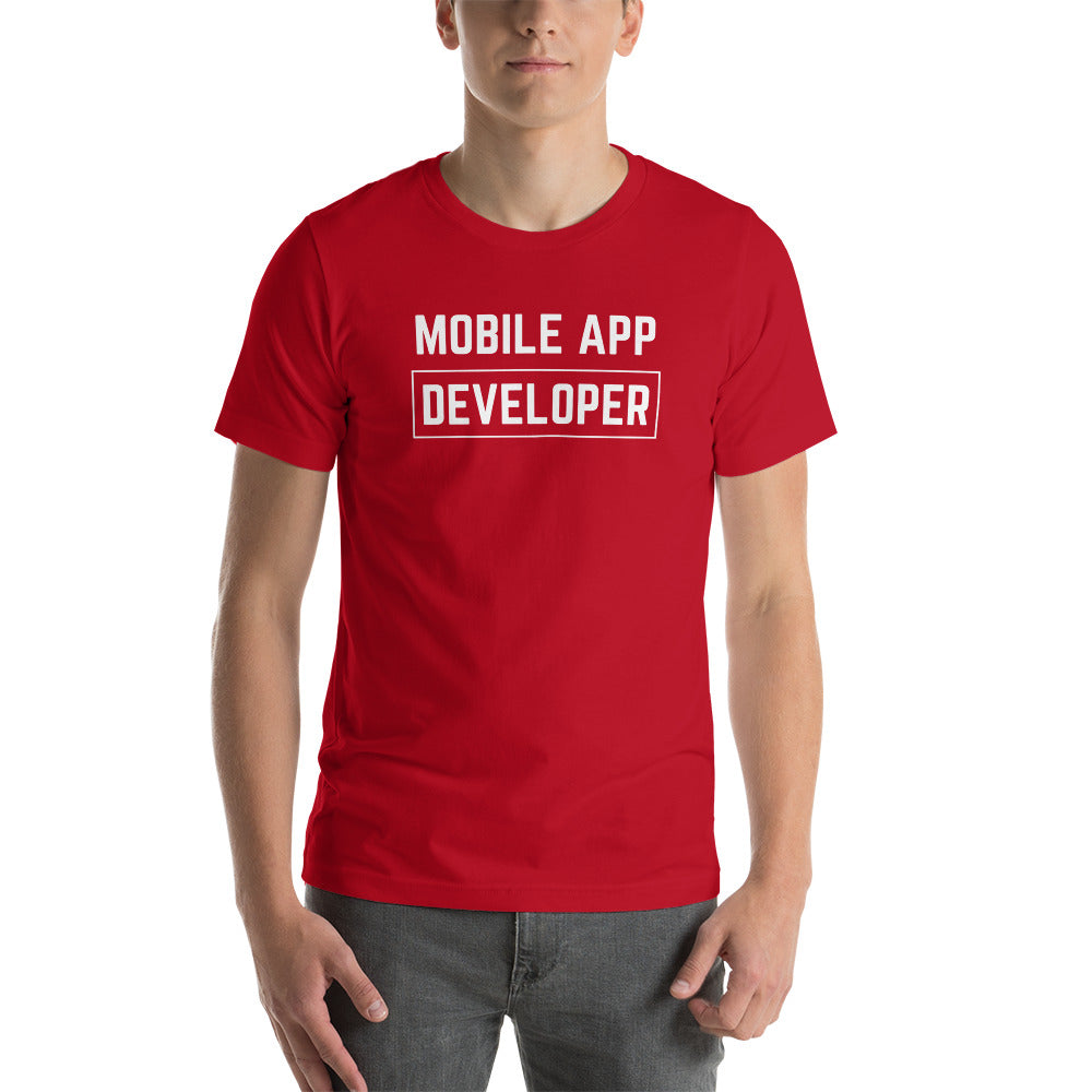 "MOBILE APP DEVELOPER" Dark T-Shirt The Developer Shop